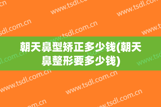 朝天鼻型矫正多少钱(朝天鼻整形要多少钱)