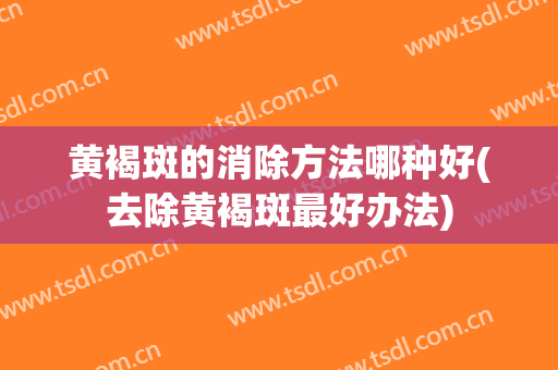 黄褐斑的消除方法哪种好(去除黄褐斑最好办法)