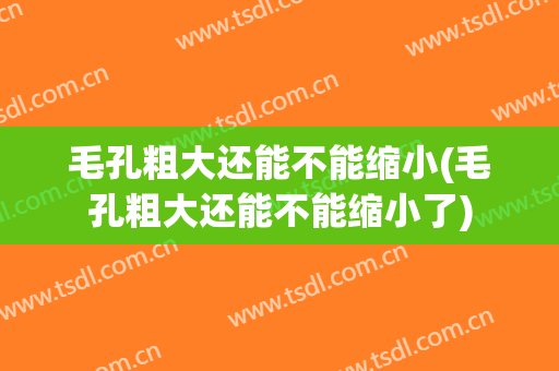 毛孔粗大还能不能缩小(毛孔粗大还能不能缩小了)