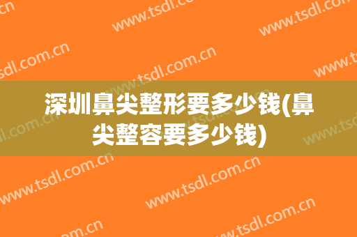 深圳鼻尖整形要多少钱(鼻尖整容要多少钱)