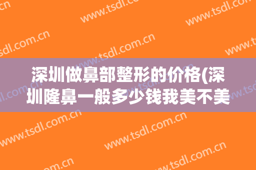 深圳做鼻部整形的价格(深圳隆鼻一般多少钱我美不美吗)