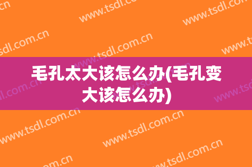 毛孔太大该怎么办(毛孔变大该怎么办)