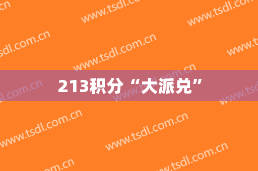 213积分“大派兑”