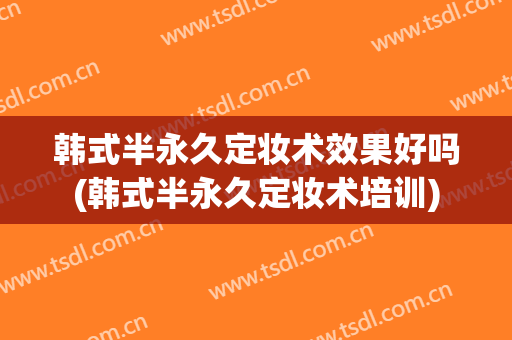 韩式半永久定妆术效果好吗(韩式半永久定妆术培训)