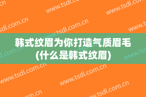 韩式纹眉为你打造气质眉毛(什么是韩式纹眉)