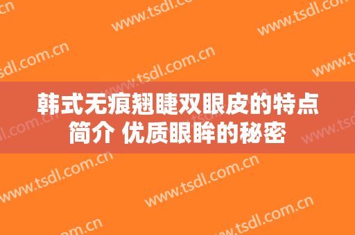 韩式无痕翘睫双眼皮的特点简介 优质眼眸的秘密