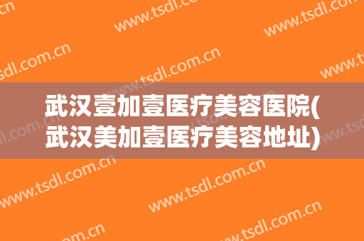 武汉壹加壹医疗美容医院(武汉美加壹医疗美容地址)