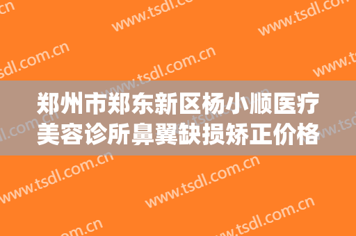 郑州市郑东新区杨小顺医疗美容诊所鼻翼缺损矫正价格表!贵不贵?(郑州顺美整形医院)
