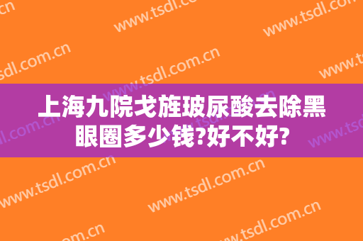 上海九院戈旌玻尿酸去除黑眼圈多少钱?好不好?