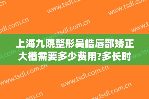 上海九院整形吴皓唇部矫正大楷需要多少费用?多长时间恢复?(上海九院整形主任医师)