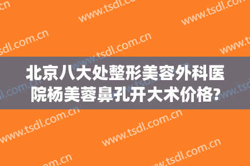 北京八大处整形美容外科医院杨美蓉鼻孔开大术价格?效果怎么样?(北京八大处整容整形医院)