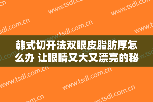 韩式切开法双眼皮脂肪厚怎么办 让眼睛又大又漂亮的秘密