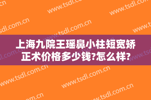 上海九院王瑶鼻小柱短宽矫正术价格多少钱?怎么样?