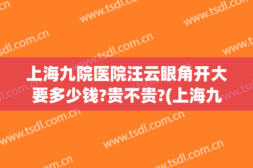 上海九院医院汪云眼角开大要多少钱?贵不贵?(上海九院开眼角最好的医生)