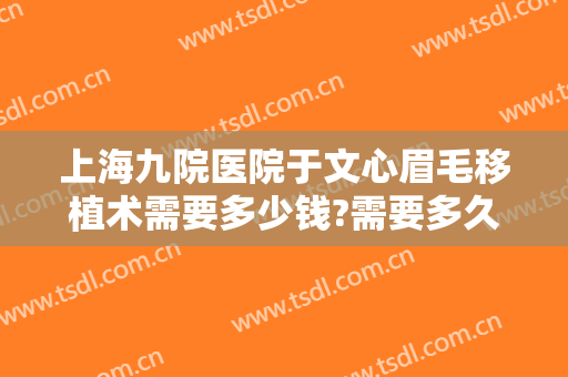 上海九院医院于文心眉毛移植术需要多少钱?需要多久恢复?
