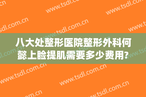 八大处整形医院整形外科何懿上睑提肌需要多少费用?有哪些优势?(八大处 整形医生)