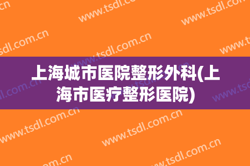 上海城市医院整形外科(上海市医疗整形医院)